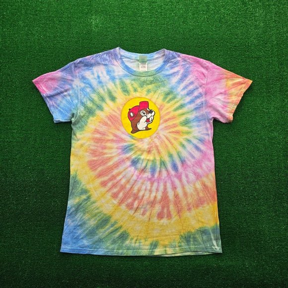 Buc-ees Tshirt Mens Medium Tie Dye Short Sleeve If Lost Please Return To Buc-ees - Picture 1 of 8
